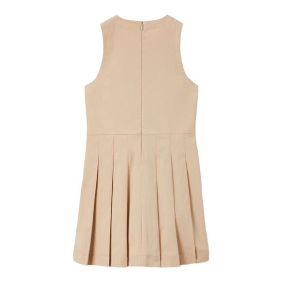 ZARA Kids | Beige | BUCKLE BOX PLEAT PINAFORE DRESS - Picture 3 of 5